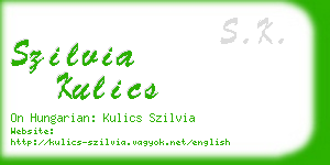 szilvia kulics business card